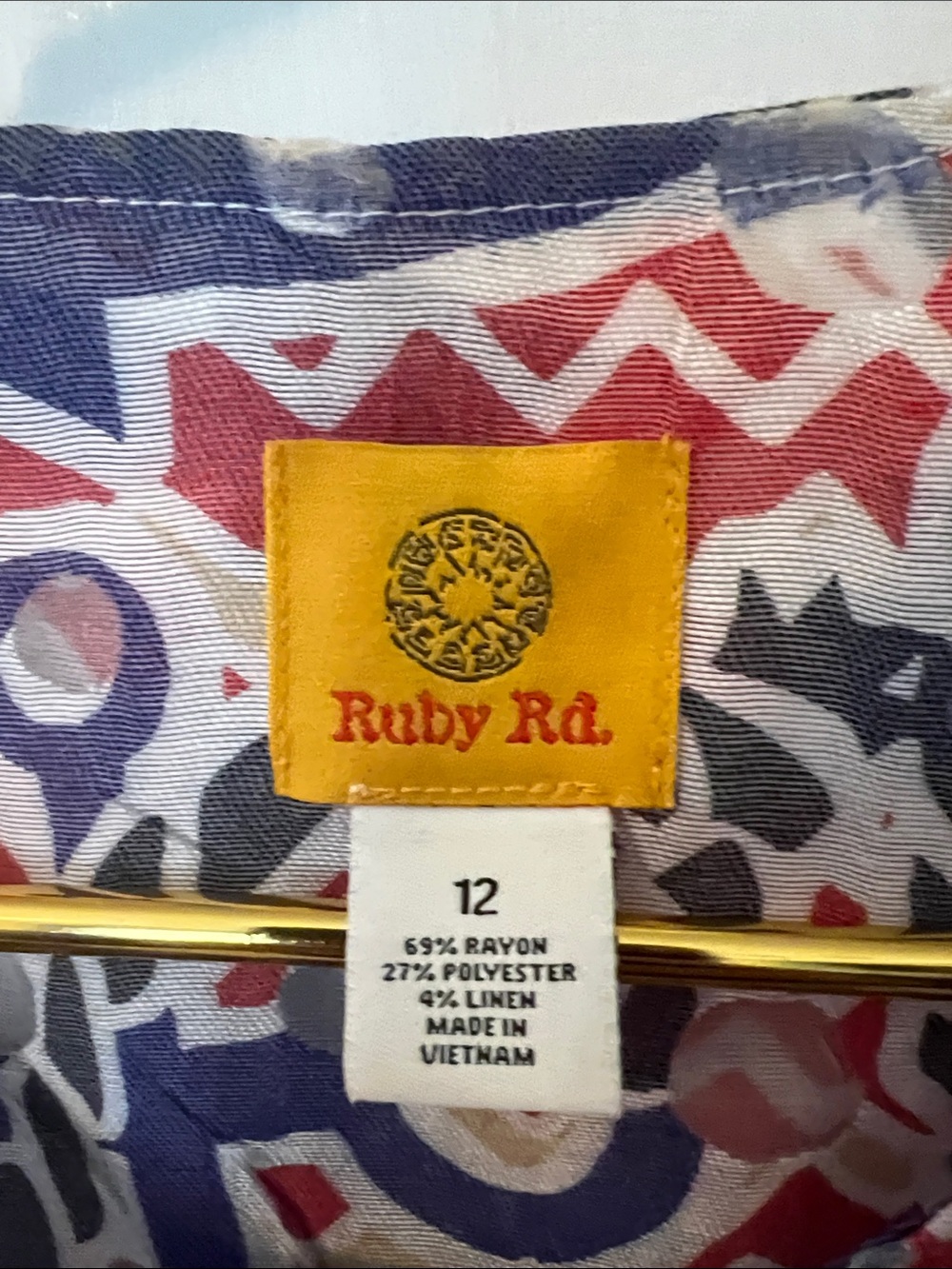 Ruby Rd. Red, Navy & White Printed Button-Front Jacket - Picture 2 of 3